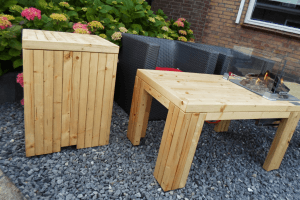 3 Houten Bijzettafel
