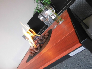 2 Vuurtafel Staal met Hardhout